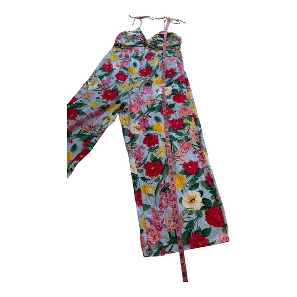 Old Navy Floral Tie-Shoulder Twist-Front Cropped Leg Jumpsuit  - Size Large - Picture 7 of 13